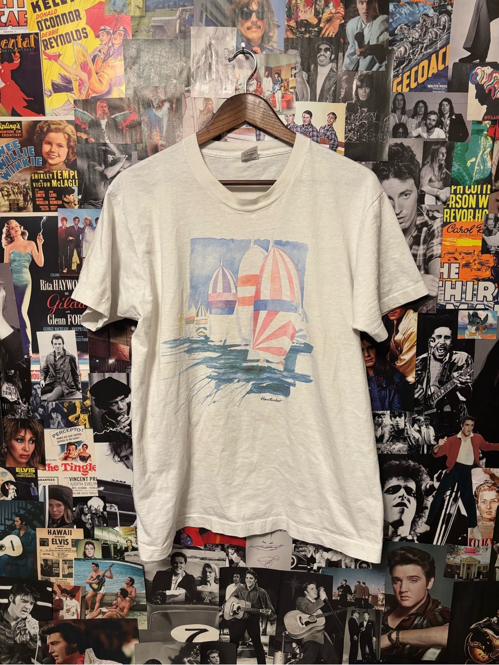 Fruit of the Loom Cream Short-Sleeve Sailboat Graphic Tee